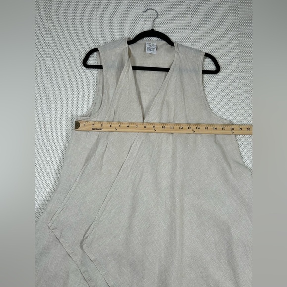 Vintage Match Point Cream Linen Drape Vest. Size Medium. - Picture 6 of 7